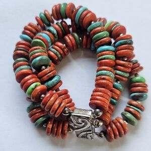 Vintage DTR Jay King Coral And Turqoise Braclet